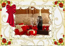 Gorgeous Red/cream Roses & Presents A4 Topper
