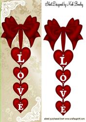 Red Love Hearts on a Bow, Tall Dl