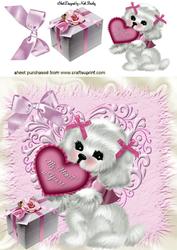 My Heart is Yours Cute Little Pooch with Heart 8x8