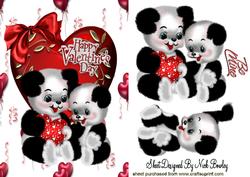 Be Mine! Cute Pair of Love Pandas on a Heart