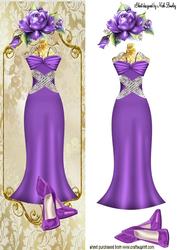 Pretty Purple Roses with Evening Dress and Shoes Tall Dl