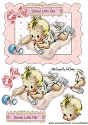 Sweet Vintage Baby Girl with Bow