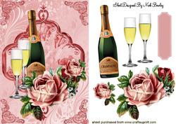 Pink Vintage Roses with Champagne