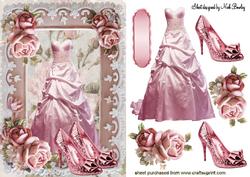 Pink Party Dress with Sparkle Shoes in Rose Frame