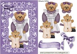Mummy Bear with Teddy in Ornate Frame