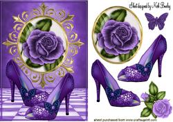 Purple Sparkle Shoes with Purple Roses