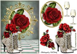 Red Roses and Pretty Boot with Champers