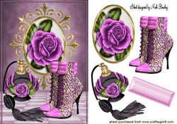 Pink Rose with Perfume and Pink Boots