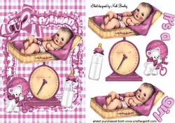 Oooh I Wonder What I Weigh! Baby Girl in Pink
