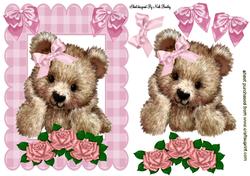 Cuddly Brown Bear with Pink Bow
