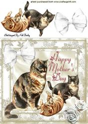 Cute Cat & Kittens for Mothers Day 8x8