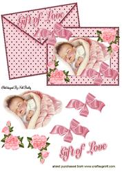 Sweet Dreams Baby Girl on Card & Envelope