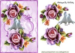 Summer Roses with Doves