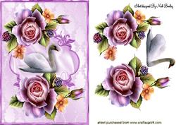 Summer Roses with White Swan