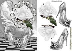 Diamonds with White Rose and Sparkle Shoes