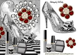 Diamond with Sparkle Shoe and Silver Makeup