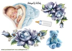 Vintage Baby Boy with Roses