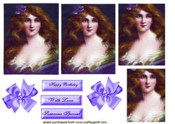 Beautiful Vintage Lady in Purple