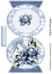 Pretty Blue Roses and Bow Quick Card