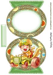 Boy in Racing Car, Quick Card