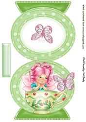 Faerie in Teacup in Pink Quick Card