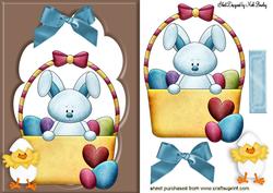 Easter Bunny with Eggs in Chocolate Frame