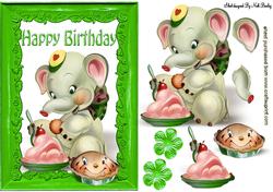 Happy Birthday to Me! Ele in Green Frame