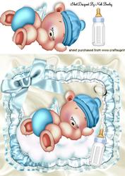 Angel Bear Sleeping on a Cloud 8x8