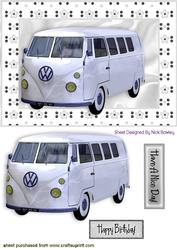 White Volkswagen Vw in Silver Floral Frame