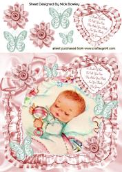 A Bundle of Love Vintage Baby Girl 8x8