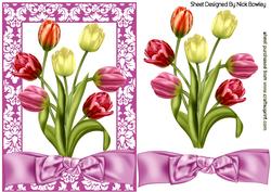 Pretty Shades of Tulips in Floral Frame