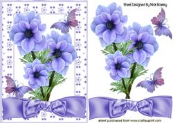 Pretty Blue Flowers with Butterflies & Bow