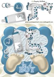 Ten Little Toes, Baby Boy with Bottle 8x8