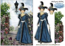 Elegant Vintage Lady in a Flower Garden