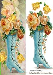 Vintage Boot with Roses Tall Dl