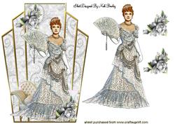 Elegant Lady in Ball Gown Art Deco Topper
