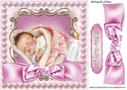 Sweet Baby Girl Sleeping, in Pearl Frame 8x8