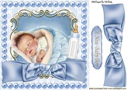 Cute Baby Boy Sleeping, in Pearl Frame 8x8