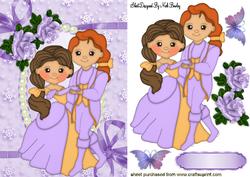 Prince & Princess, with Lilac Roses & Butterflies