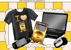 I Love My Mp3 Player & Laptop, I Wear the T Shirt A4