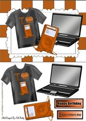 I Love My Mp3, and Laptop with Black/brown T Shirt