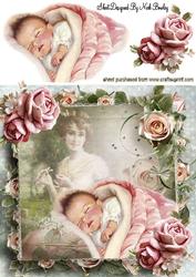 Sweet Memories of Mum & Baby Girl with Roses 8x8