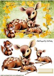 Oh! She is So Cute! Baby Deer in Daffodil Frame
