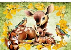 Oh! She is So Cute! Baby Deer in Daffodil Frame A4