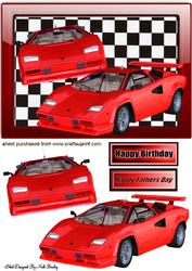 Red Ferrari Cars in Glass Frame