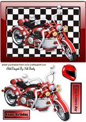 600v Viking Red Motorbike with Helmet