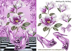 Lilac Sparkle Shoes with Magnolias
