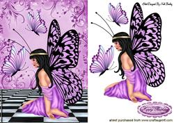 Pretty Purple Faerie with Purple Butterflies