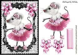 Cute Fantasy Ballerina Mouse in Lace Frame