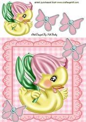 Easter Chick with Butterflies 8x8